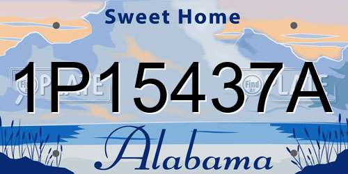 1P15437A Alabama License Plate