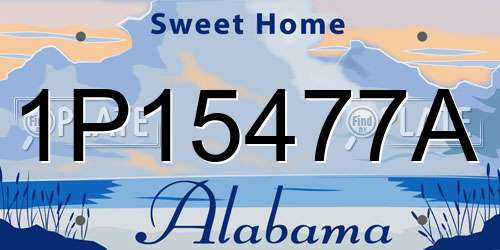 1P15477A Alabama License Plate