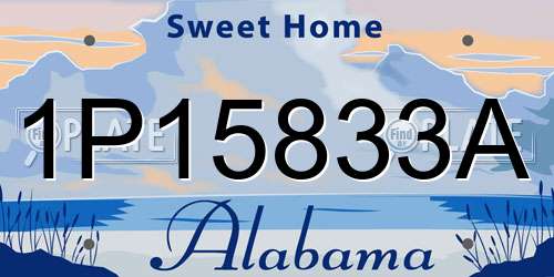 1P15833A Alabama License Plate