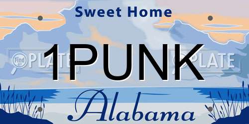1PUNK Alabama License Plate