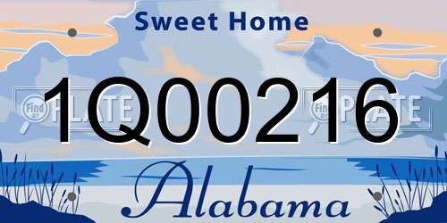 1Q00216 Alabama License Plate