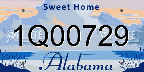 1Q00729 Alabama License Plate