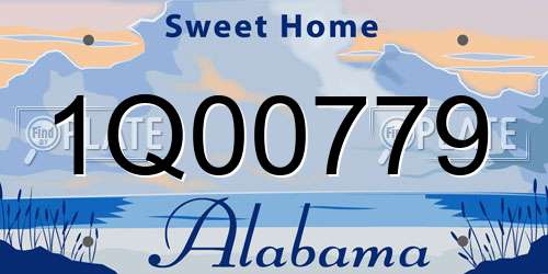 1Q00779 Alabama License Plate