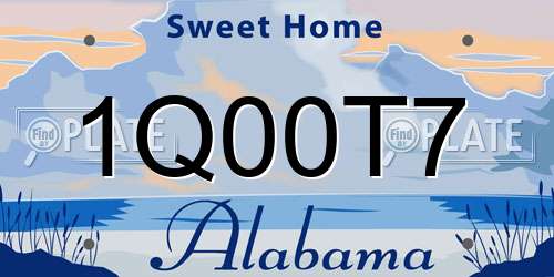 1Q00T7 Alabama License Plate