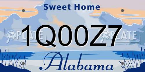 1Q00Z7 Alabama License Plate