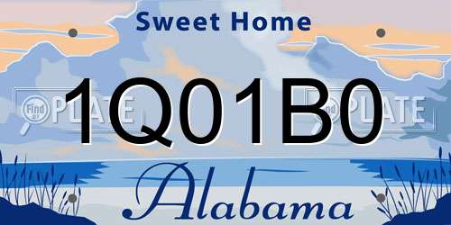 1Q01B0 Alabama License Plate