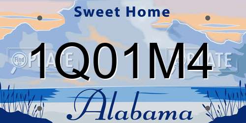 1Q01M4 Alabama License Plate