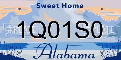 1Q01S0 Alabama License Plate
