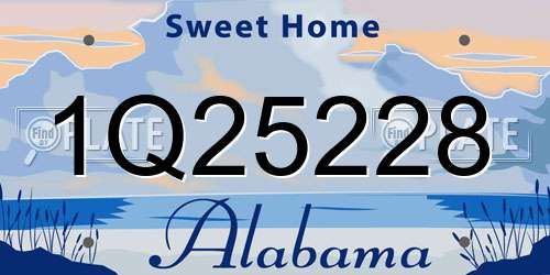 1Q25228 Alabama License Plate