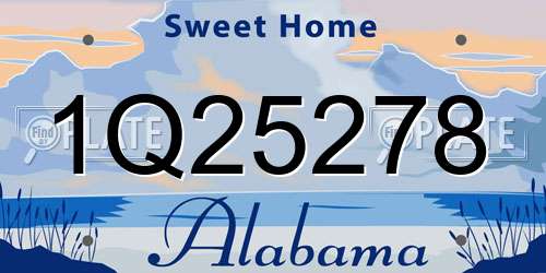 1Q25278 Alabama License Plate