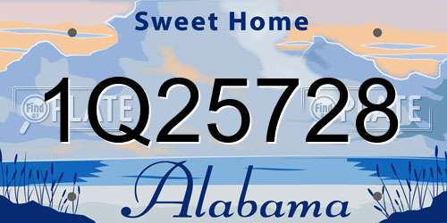 1Q25728 Alabama License Plate