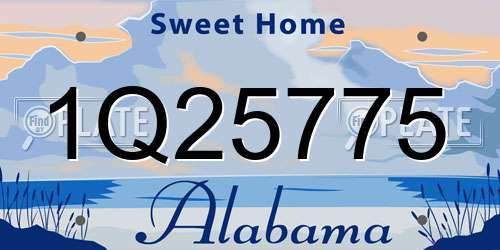 1Q25775 Alabama License Plate