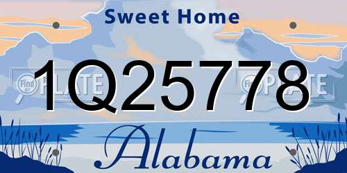 1Q25778 Alabama License Plate