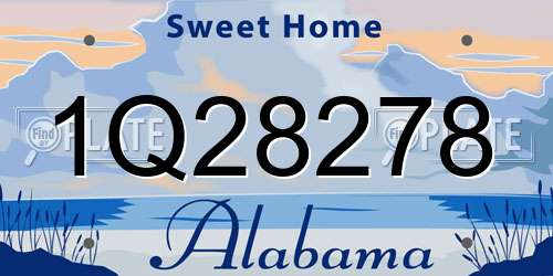 1Q28278 Alabama License Plate