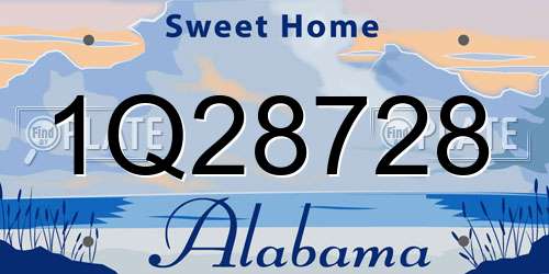 1Q28728 Alabama License Plate