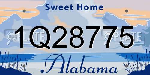 1Q28775 Alabama License Plate