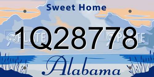 1Q28778 Alabama License Plate
