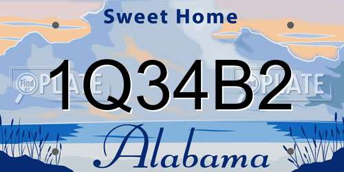 1Q34B2 Alabama License Plate