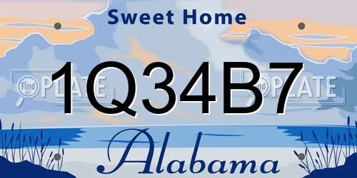 1Q34B7 Alabama License Plate