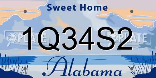 1Q34S2 Alabama License Plate