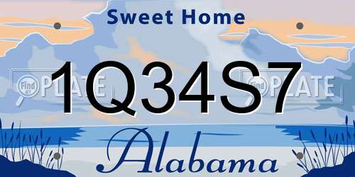 1Q34S7 Alabama License Plate