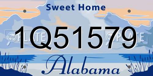 1Q51579 Alabama License Plate