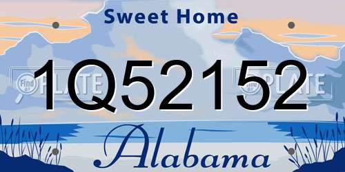1Q52152 Alabama License Plate