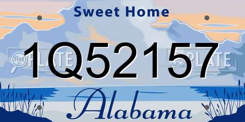 1Q52157 Alabama License Plate
