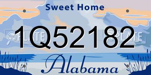 1Q52182 Alabama License Plate