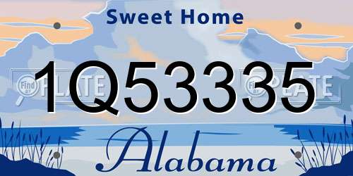 1Q53335 Alabama License Plate