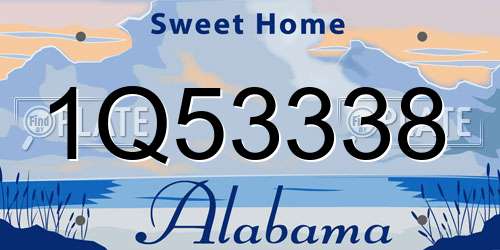 1Q53338 Alabama License Plate