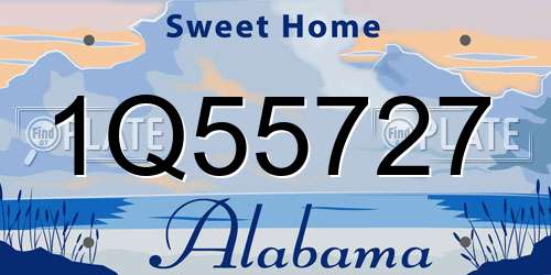 1Q55727 Alabama License Plate