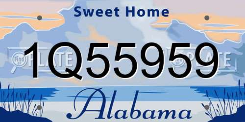 1Q55959 Alabama License Plate