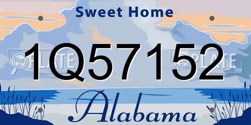 1Q57152 Alabama License Plate