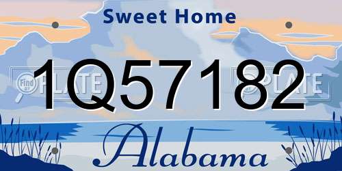 1Q57182 Alabama License Plate