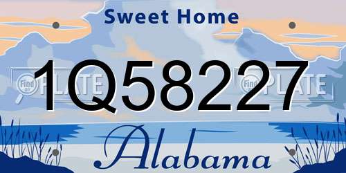 1Q58227 Alabama License Plate