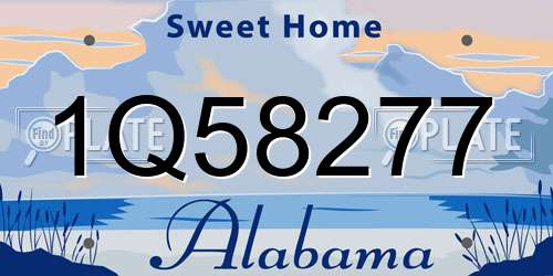 1Q58277 Alabama License Plate