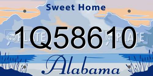 1Q58610 Alabama License Plate