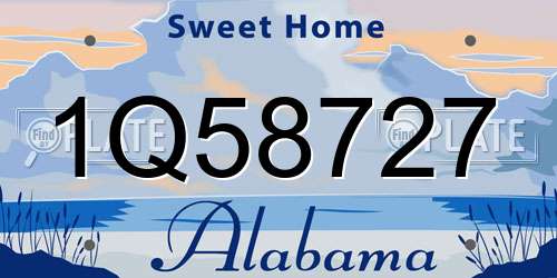 1Q58727 Alabama License Plate