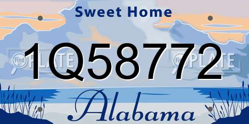 1Q58772 Alabama License Plate