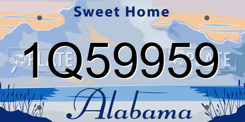 1Q59959 Alabama License Plate