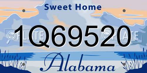 1Q69520 Alabama License Plate