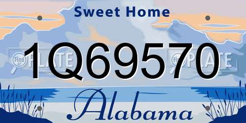 1Q69570 Alabama License Plate