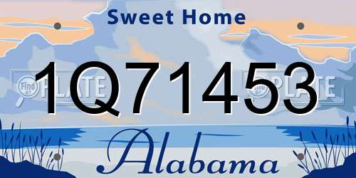 1Q71453 Alabama License Plate