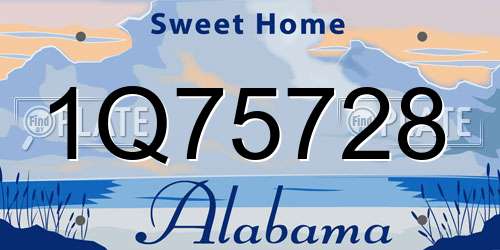 1Q75728 Alabama License Plate