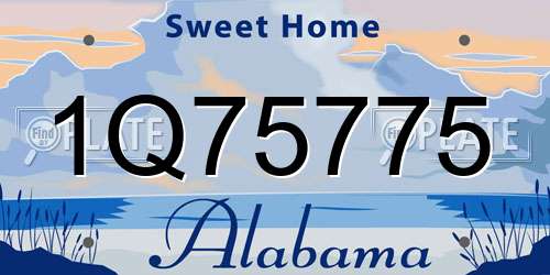 1Q75775 Alabama License Plate