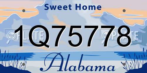 1Q75778 Alabama License Plate