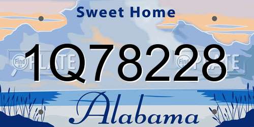 1Q78228 Alabama License Plate