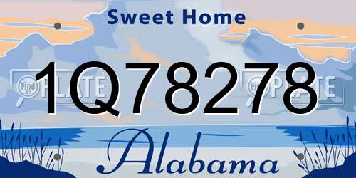 1Q78278 Alabama License Plate