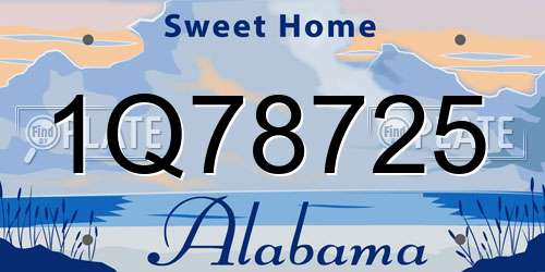 1Q78725 Alabama License Plate